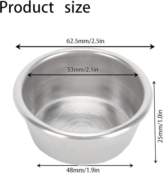 54mm 53mm Coffee Stainless Filter Basket - NeilBee Reusable Coffee Filters Coffee Machine Accessories for Breville 870 Coffee Machines, Microporous Colander Non-Pressurized Portafilter Basket