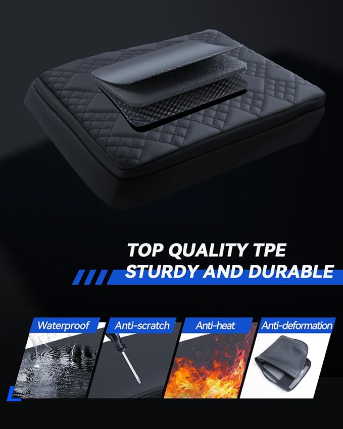 Armrest Cover for 2025 2026 Toyota 4Runner Accessories Center Console Middle Lid Pad Protector for Car Elbow Rest-Thickened
