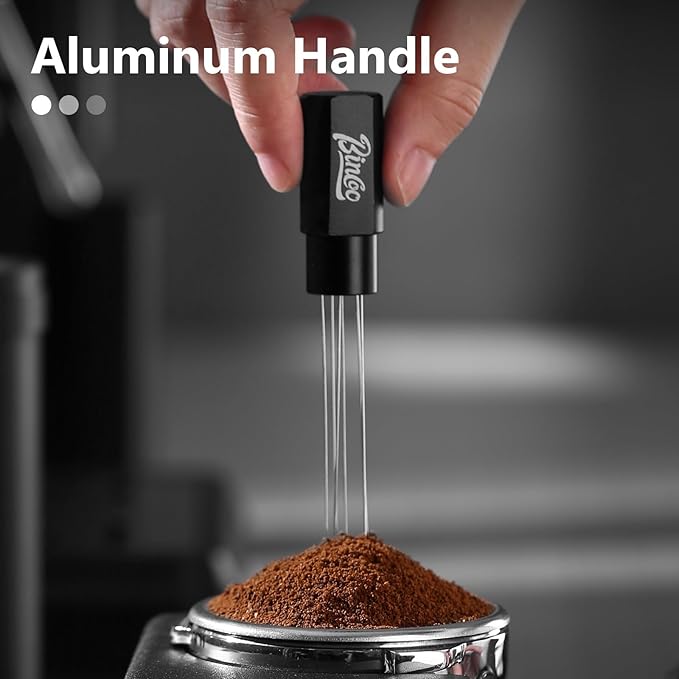 WDT Tool with Strong Magnetic - WDT Espresso Distribution Tool with 6 Stainless Steel Needles,Coffee Stirrer Tool for Barista (Black)