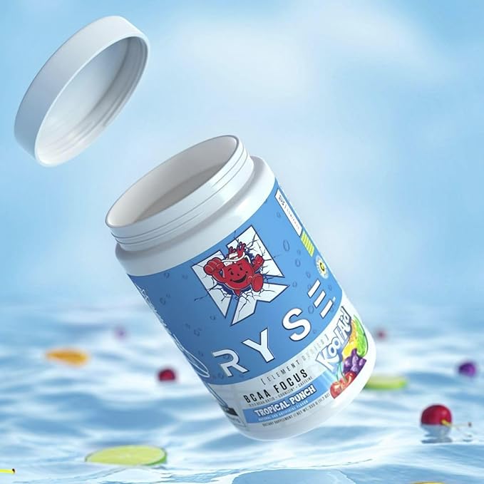 RYSE BCAA Focus Powder - Kool-Aid Tropical Punch - BCAA Supplement with Electrolytes, Natural Caffeine & Cognizin Supports for Hydration, Recovery, Energy, and Focus for Men & Women - 30 Servings