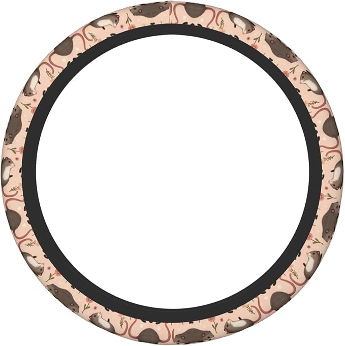 Possums Pattern Neoprene Steering Wheel Covers Women Men Car Accessories, Universal 15 Inch Fit Auto, Suvs, Truck