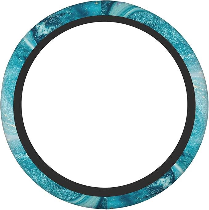 Blue Marble Steering Wheel Cover for Women Men Girls, Universal 15 Inch Anti Slip Steering Wheel Protector Car Accessories Interior for Auto Truck SUV