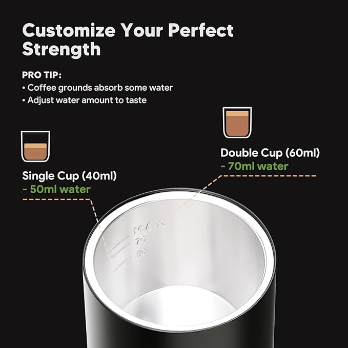 BENFUCHEN 3 in 1 Portable Electric Espresso Machine for Nespresso Capsule, Travel Coffee Maker with Ground Coffee for Camping, RV, Hiking, Office,Car Coffee Maker Self-Heating with USB-C (Black)