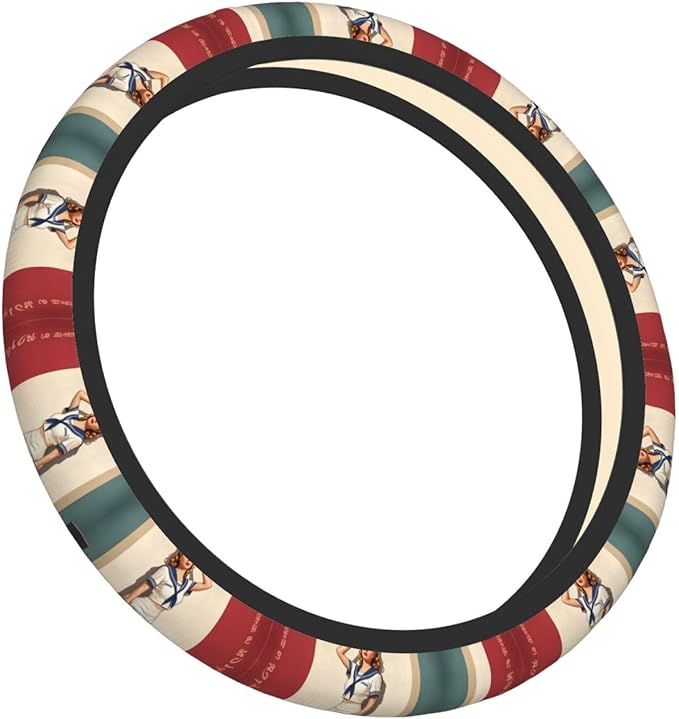 Pin Up Nurse Universal Fit Steering Wheel Cover for Car, Truck, and SUV, Durable Steering Wheel Protection
