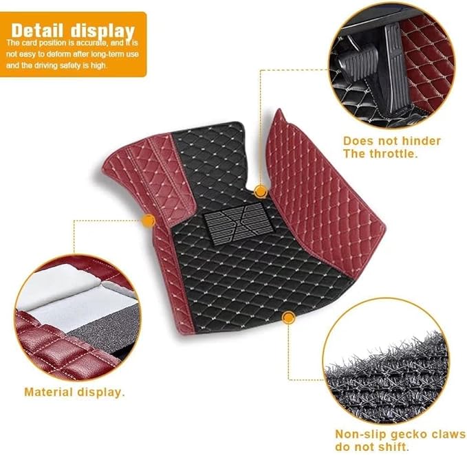Custom Car Floor Mats for 96% Sedan SUV Sports Car Protection Full Coverage Pads Anti-Slip Leather Floor Lining All Weather Car Floor Mats (Black)