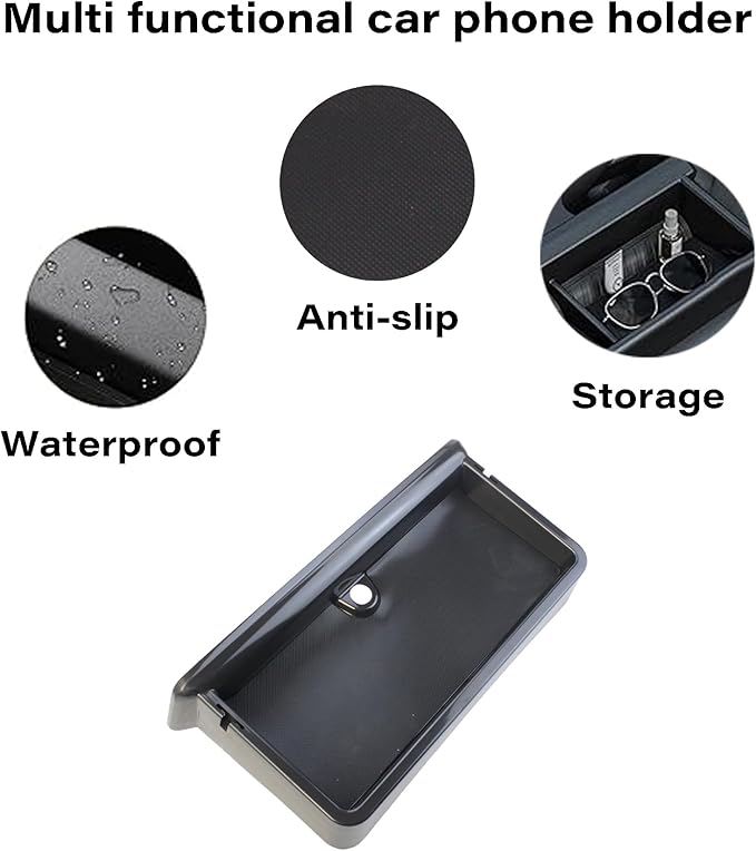 Car Phone Holder for 2024 2025 2026 Toyota Grand Highlander/Grand Highlander Hybrid Accessories Apply to 12.3 in Screen Fixed Clip Magnetic Cell Phone Mount with Dashboard Storage Tray
