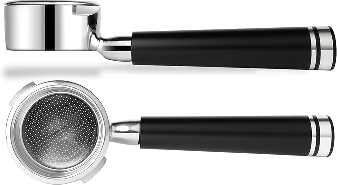 LILQ 58mm Bottomless Naked 2 Ears Portafilter Compatible with Gaggia Machines– Includes 18–20g Basket (Aluminum Flat, 58mm For Gaggia)