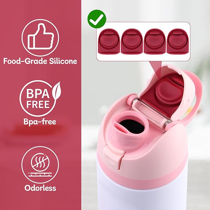 4pcs Replacement Stopper Seal Compatible with Owala FreeSip 24oz 32oz,Water Bottle Lid Insert Cap Silicone Seal Parts for Owala 16/19/24/32/40oz Spout Gasket Mouth piece Accessories F5