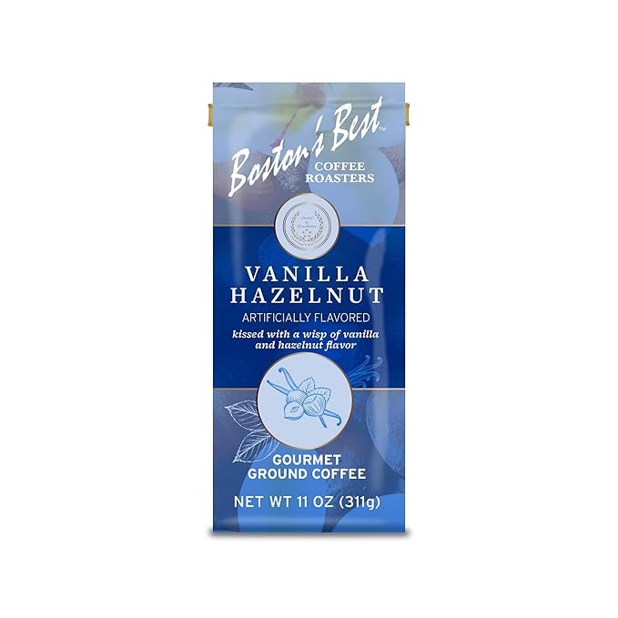 Boston’s Best Coffee - Vanilla Hazelnut Delicious Medium Roast Premium Gourmet Coffee, 11 oz. / 311 g Bag