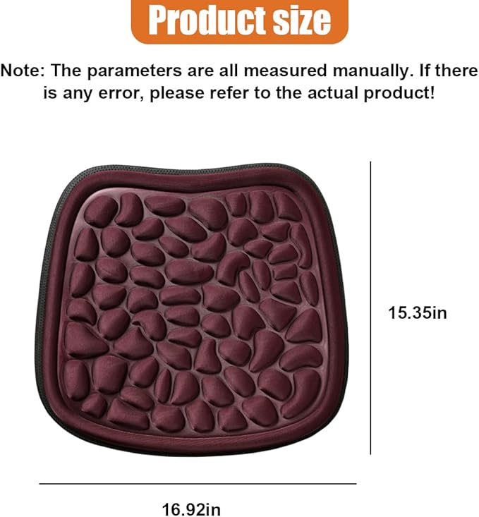 Car Seat Cover, Breathable Comfort Auto Seat Cushion Pad, All Seasons Non-Slip Car Front Driver Bottom Seat Protector, Universal Pressure Relief Accessory for Most Vehicle, Office (Wine Red)