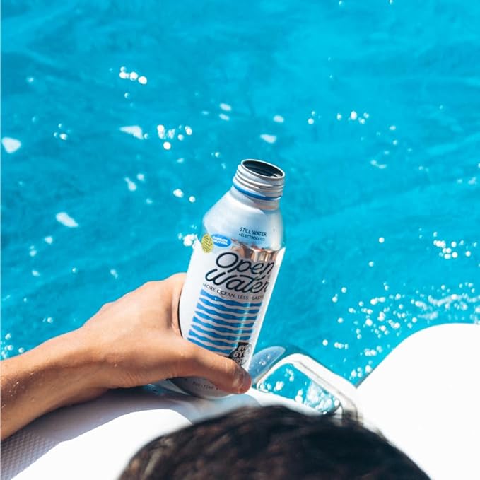 Open Water Still Bottled Water with Electrolytes in 16-oz Aluminum Bottles (1 Cases, 12 bottles - Still) | BPA-free and Eco friendly