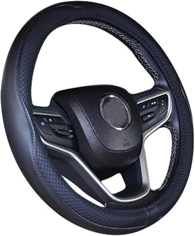 Mayco Bell 2019 New Microfiber Leather Car Extra Large Steering Wheel Cover for Big Trucks (18.3-18.7'', Black)
