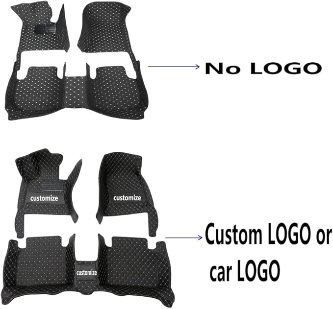 KaiLaiCarCustom Automotive Car Floor Mats for 99.99% Sedan SUV Sports Car Men Women Protection Full Coverage Pads Anti-Slip Leather Floor Lining (Light Brown Mat Beige Line, A - Diamond)