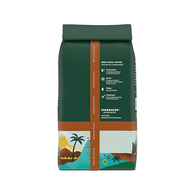 Starbucks Ground Coffee, Medium Roast Hot or Iced Coffee, Single-Origin Colombia, 12 oz