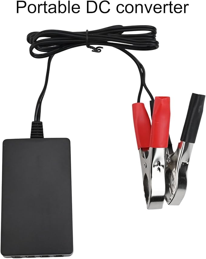 4-Port USB Charger 12V/24V to 5V with Battery Clip, Multiport Adapter for Car, Fast Charging 18W, 8-35V Input, Overcharge Protection