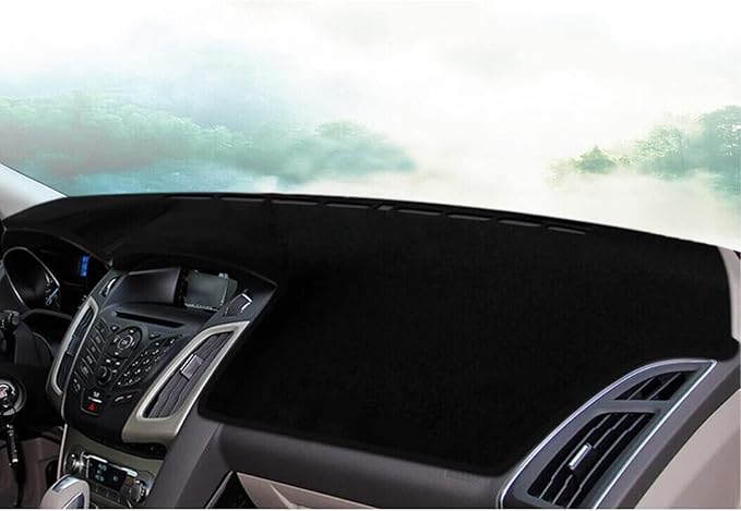 x xotic tech Center Console Dashboard Mat Pre-Cut Non-Slip Sunshield Sun Glare Protector Dash Carpet Pad Black Cover Compatible with Ford Focus 2012-2018