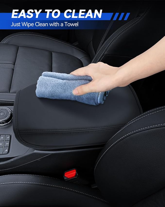 Armrest Cover for 2024 2025 Ford Ranger (XL/XLT/Lariat/Raptor) Accessories Center Console Middle Lid Pad Protector for Car Elbow Rest