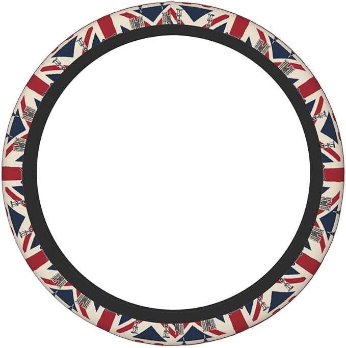Neoprene Steering Wheel Cover The British Flag Print Car Steering Wheel Cover Universal Fit for Most Cars