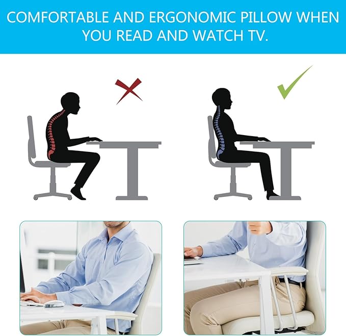 Alipis Comfortable Memory Foam Pillow for Office Chair Car Seat Pad Car Seat Cushion Lumbar Support Relief Pillow