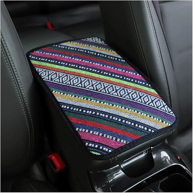 Car Center Console Cover,Boho Car Accessories Car Armrest Box Pad for Comfortable Support,Universal Armrest Cover for Car Truck SUV Center Console,Car Decorations Interior Aesthetic (Armrest cover-B)