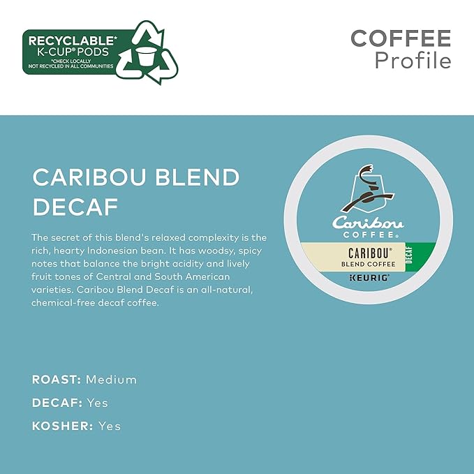 Caribou Coffee Decaf Blend K-Cup, 24 Count (Pack of 1)