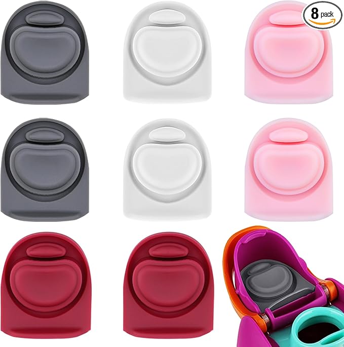 8 Pcs Replacement Rubber Seal Stopper Compatible with Owala FreeSip 32oz,Bottle Top Gasket Lid for Owala 16/19/24/32/40oz Seal Mouth Cap Silicone Stopper Parts Insert Accessories（4 colors 3