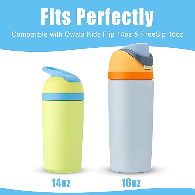 Mokoart Silicone Boot Compatible with Owala Kids Water Bottle 16/14 oz, Anti-Slip Rubber Bottom Protective Sleeve for Owala Kids FreeSip 16oz, Accessories for Owala Kids Flip 14oz