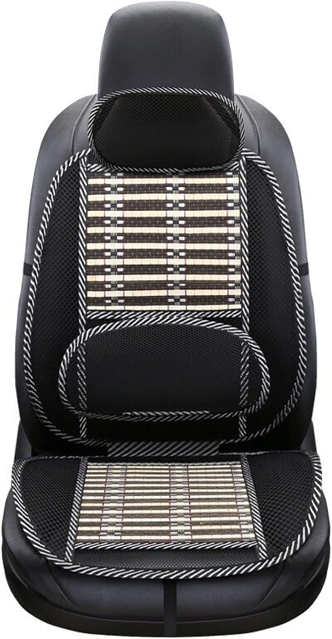 Bamboo Car Seat Pad, Car Seat Office Chair Bamboo Chip Cover Cushion, Breathable Lumbar Cushion Mesh Support Cushion Pad Supplies Waist Protection(Luxury)