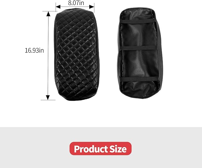 Jimen Center Console Cover Compatible with Chevrolet Colorado/GMC Canyon 2014-2022, Armrest Cushion Pad Cover, PU Leather (Carbon Fiber)