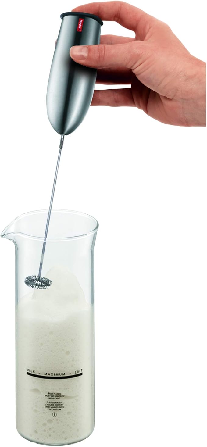Bodum Schiuma Battery Operated Milk Frother for Coffee, Lattes, Hot Chocolate, Mocha, Cappuccino, Black