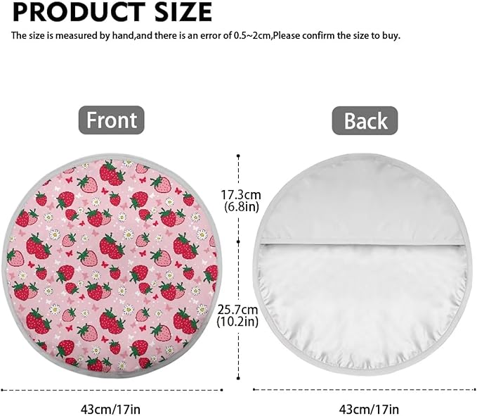 Strawberry Steering Wheel Shade Cover 17 Inch Pink Car Rudder Sunblock Cover for Summer Heat Resistant Steering Wheel Sunblock Cover for Most Vehicle Gift for Holiday