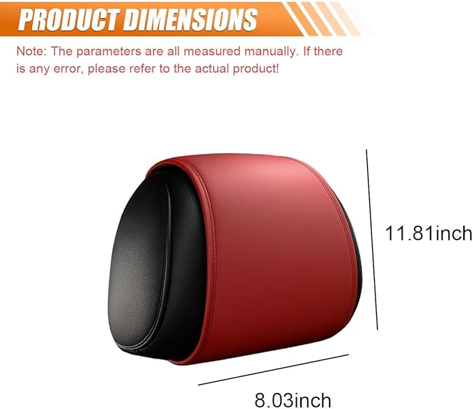 2PCS Car Headrest Covers for Back Seat, Leather Dirt-Proof Car Seat Head Rest Protector with Pocket, All Season Universal Auto Interior Decoration Headrest Organizer for Phone, Key (Wine Red)