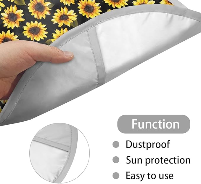 Sunflower Steering Wheel Sun Shade Heat Resistant Steering Wheel Cover Anti-Heat Reflector Protector Universal Fit 17 Inch Car Rudder Protector