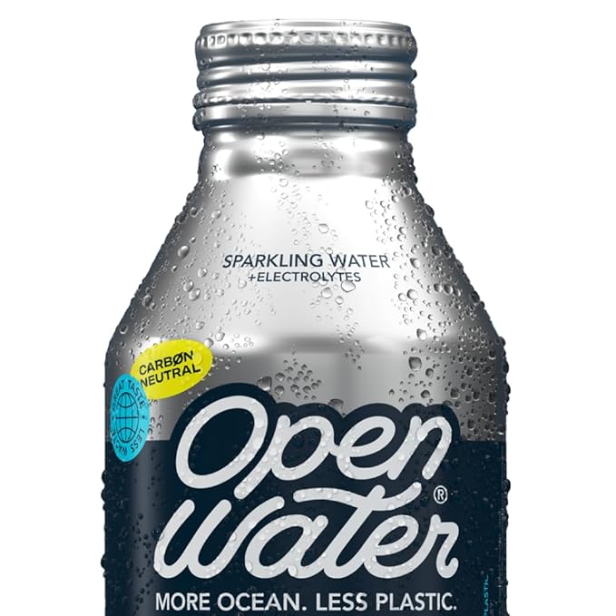 Open Water Sparkling 16oz bottles (3 cases, 36 bottles) - Sustainable Aluminum Bottled Sparkling Water With Electrolytes - 7.0 pH Balanced BPA-Free Ultra-Purified Water