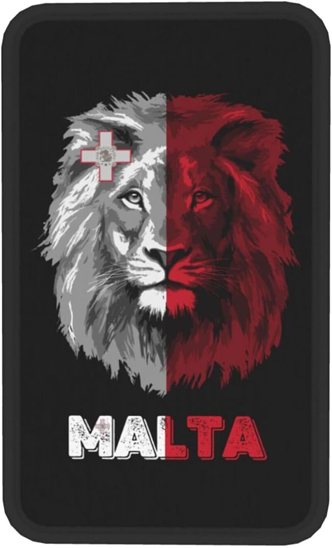 Vintage Malta Maltese Flag Lion Head Auto Center Console Armrest Cover Car Handrail Box Cushion Pad Mat Universal Fit Most Vehicle Sedan Truck SUV Soft Comfort Decor Accessories