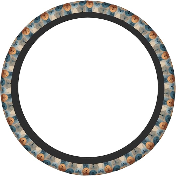 Car Steering Wheel Cover 15 Inch Leather Breathable Universal Auto Steering Wheel Protector Fit Auto Suvs Van Truck - Playful Walrus Wonders 2