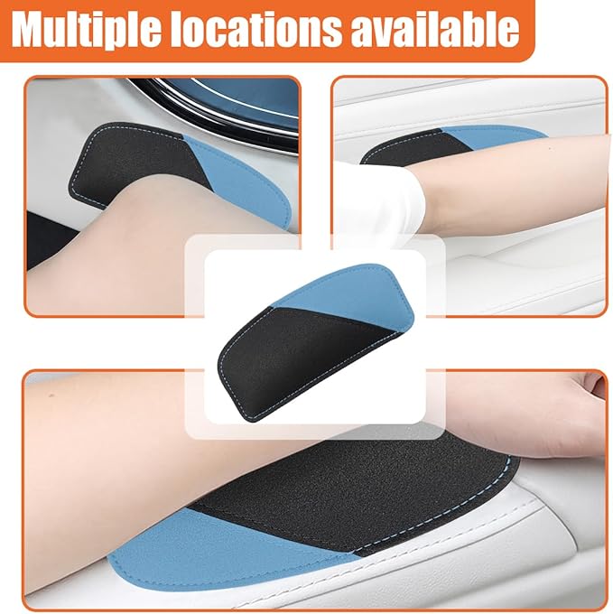 Car Knee Cushion Pad, Comfort Suede & Memory Foam Auto Door Armrest Elbow Protective Pillow, Soft Vehicle Interior Center Console Leg Support Accessories for Most Cars Trucks SUVs(Blue)