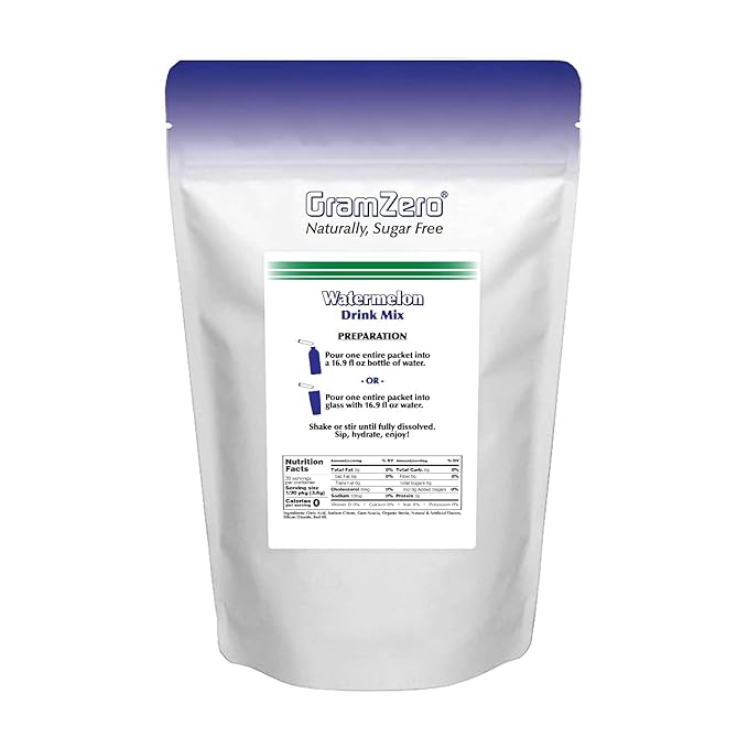 GramZero 2GO Sticks - Watermelon, Zero Calorie Sugar Free Drink Mix, Stevia Sweetened, Great For Nutrition Club Loaded Tea To Go Kits