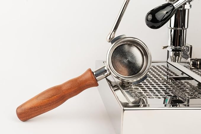 LILQ 58mm Bottomless Naked 2 Ears Portafilter Compatible with E61 Grouphead Machines– Includes 18–20g Basket (Rosewood)