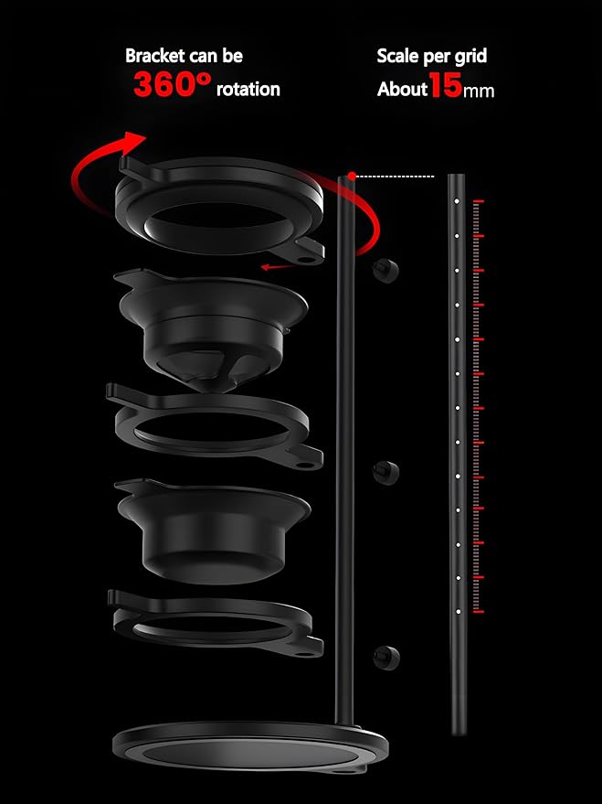 Pour Over Coffee Stand Adjustable Coffee Dripper Stand with 2 Pcs Espresso Cooling Ball, Aluminum Alloy Coffee Maker Holder Elegant Gift for Coffee Lovers (Black)