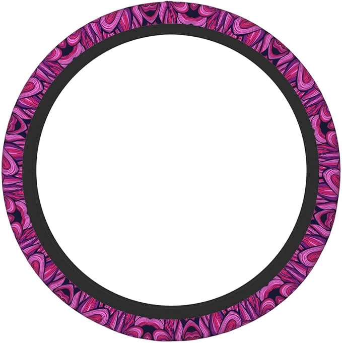 Retro Crayons Scribbles Neon Colors Car Steering Wheel Cover, 15 Inch Steering Wheel Cover Stylish Decor for Most Cars