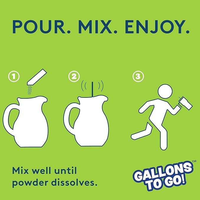 Jolly Rancher Gallons To Go Powdered Drink Mix, 8-Count Box– Green Apple – Low Calorie and Zero Sugar Drink Mix, Each Stick Makes 1 Gallon-Sized Pitcher