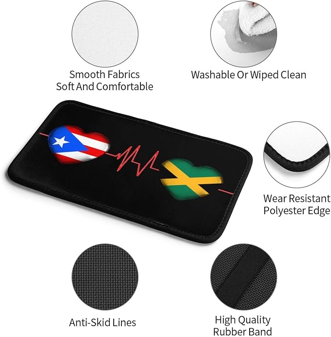 Auto Center Console Pad Puerto Rico Porto Rico Puerto Rican and Jamaica Flag Be of one Mind Car Armrest Cover Armrest Seat Handrail Box Cover Cushion Universal Decoration Protector Accessories