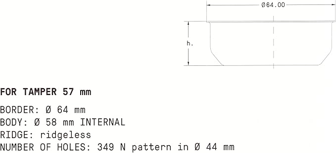 IMS Precision 14-16g Filter Basket compatible with Lelit and Ascaso 57mm group head portafilters