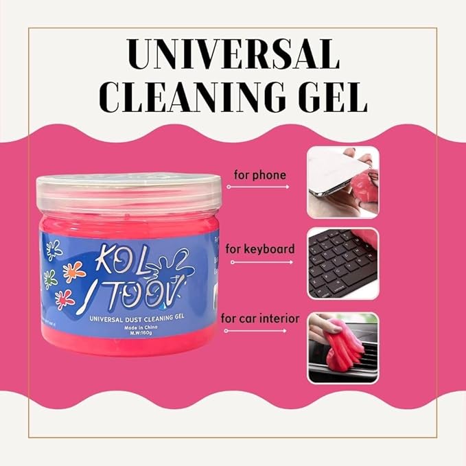 Ultimate Pink Car Cleaning Gel: Automotive Detailing Putty for Interior Care, Vent Cleaning, and Dust Removal Reusable Cleaning Slime for Car, Keyboard, and Camera, Car Travel Essentials