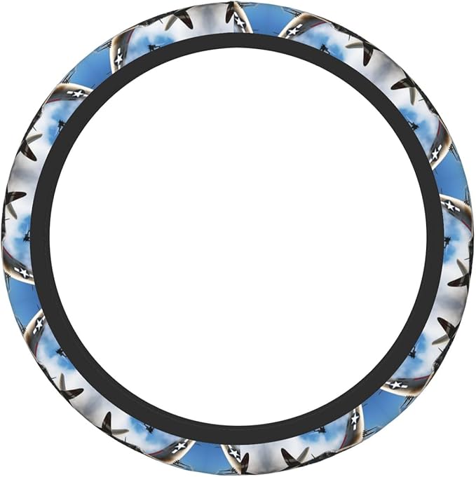 Neoprene Steering Wheel Cover Vintage Fighters Car Steering Wheel Cover Universal Fit for Most Cars
