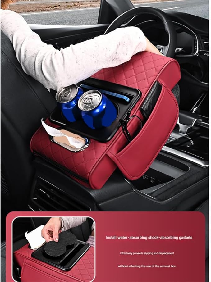 Car Armrests Covers for Audi A6 1995–2025, Center Console Cover Armrest Cushion Middle Console Protector Armrest Mat Interior Accessories,C