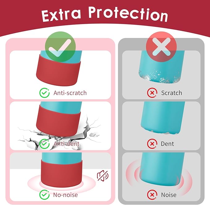 2PCS Silicone Water Bottle Boot, Compatible with Owala 24oz 32oz 40oz, Protective Anti-Scratch & Anti-Dent No Noise Sleeve Cover for FreeSip/Twist/Flip Water Bottles (Burgundy, 24 Ounces)