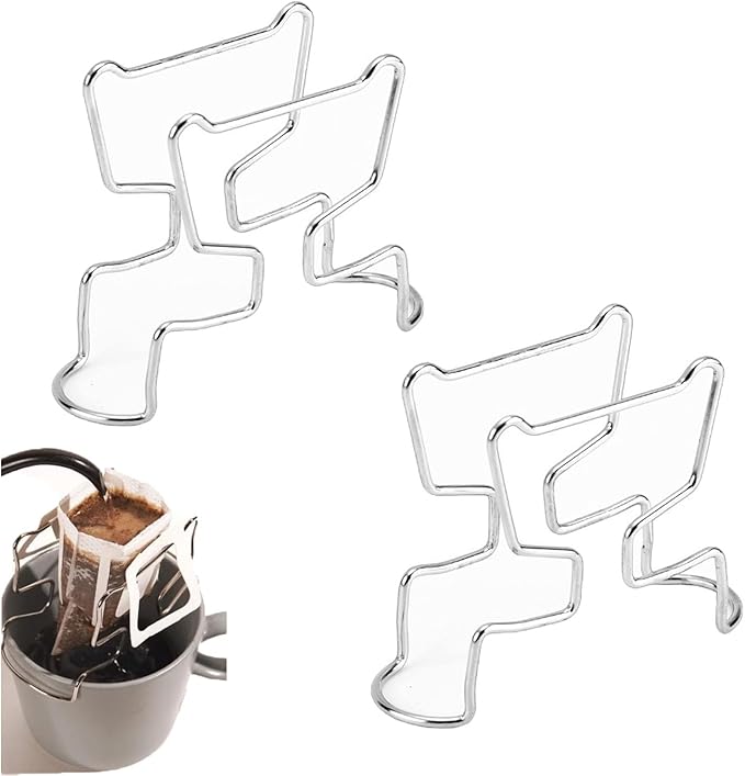 2 Pack Portable Coffee Filter Paper Bag Holder Stand Adapter Pour Over Coffee Dripper for Hanging Ear Drip Coffee Bag Single Serve Disposable Drip Coffee Filter Ceramic Large Coffee Mugs