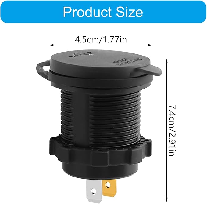 Double USB C Ports 45W High Speed Car Heavy Duty for Trucks Boats Multi Port Car Chargers with Dustproof Cover